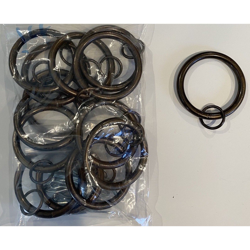 14 Brassy Bronze Metal Clip Curtain Drapery Rings for 1.5" inch rod or under